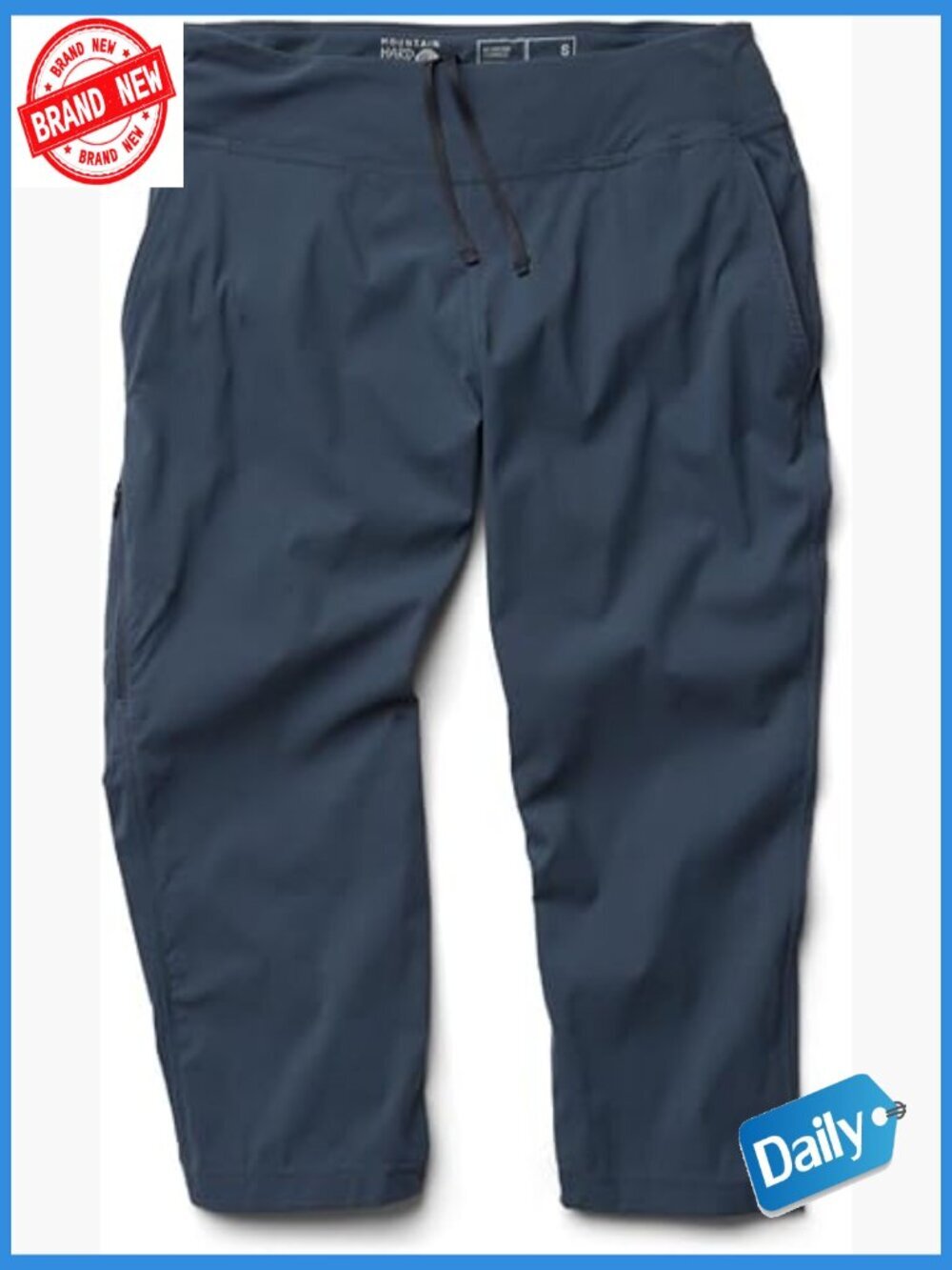Stretch Nylon Capri Pants with UPF 50, Mid Rise, Straight Leg, Zip Pocket